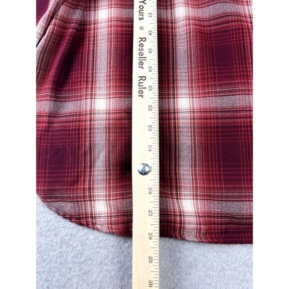 Jachs Girlfriend Shirt Womens Medium Red Flannel Button Up Outdoors Cabin - Picture 9 of 14
